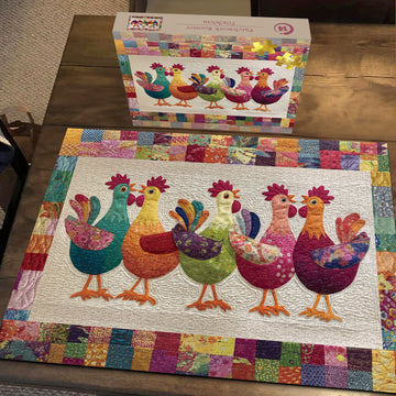 Patchwork Rooster Jigsaw Puzzle 1000 Pieces